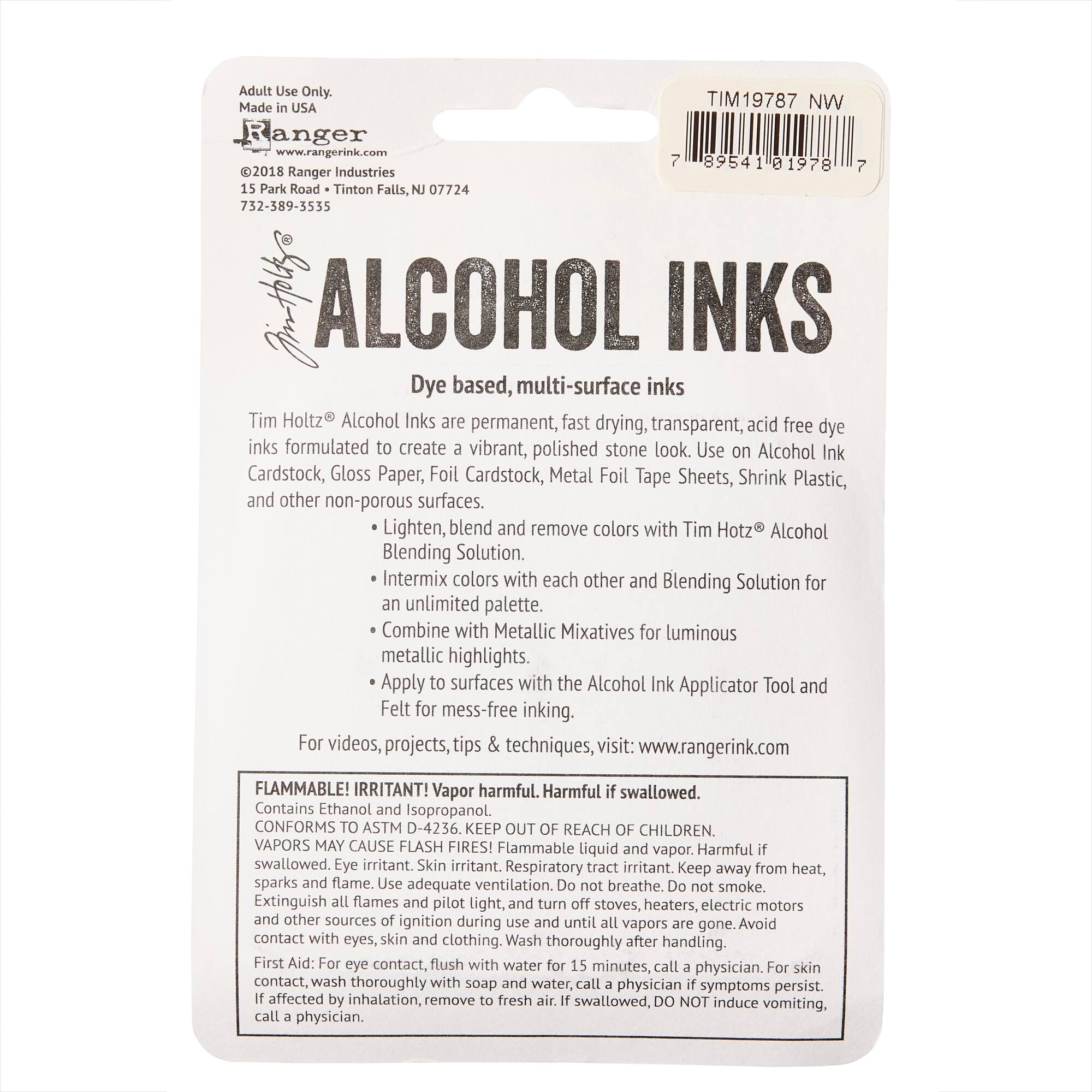 6 Packs: 3 ct. (18 total) Tim Holtz® Alcohol Ink Set